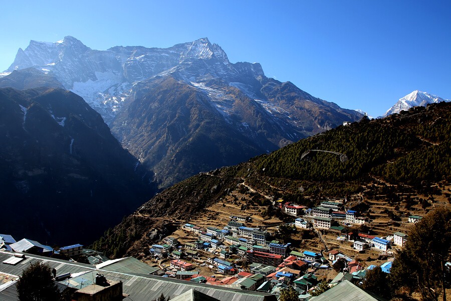 Namche Bazaar on the way to Everest